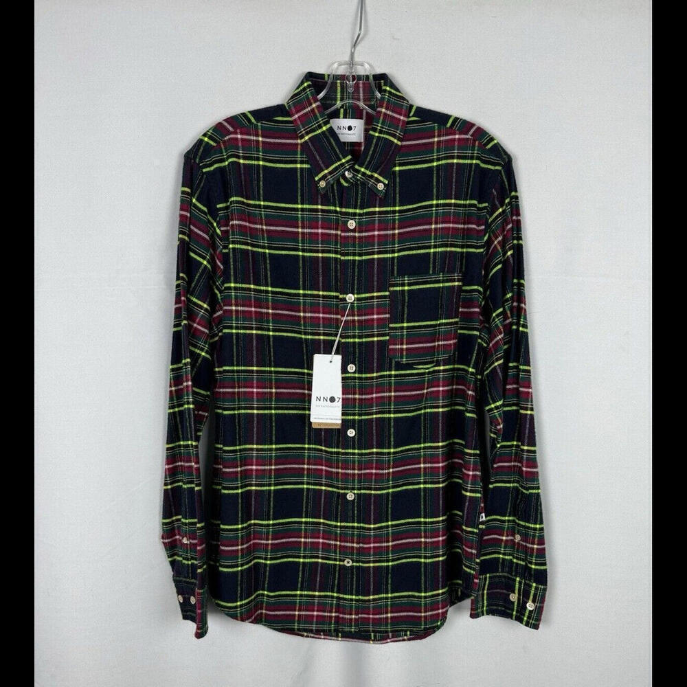 NN07 No Nationality Levon Plaid Button-Down Shirt Multi Size L